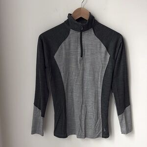 Smartwool Merino 150 Baselayer Colorblock 1/4 Zip Women's Grey Outdoor Size S